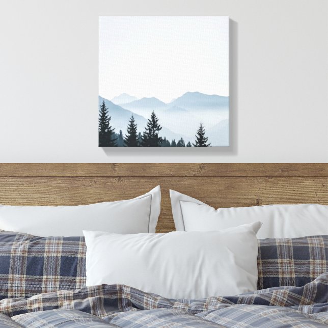 Toile Forêt minimale de montagne brumeuse (Insitu(Chambre))