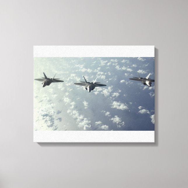 Toile Formation de trois navires de F-22 Raptors (Recto)