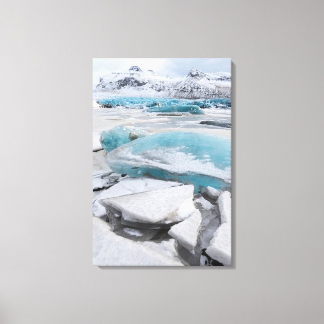 Toile Formations glaciaires de glace en hiver (Recto)