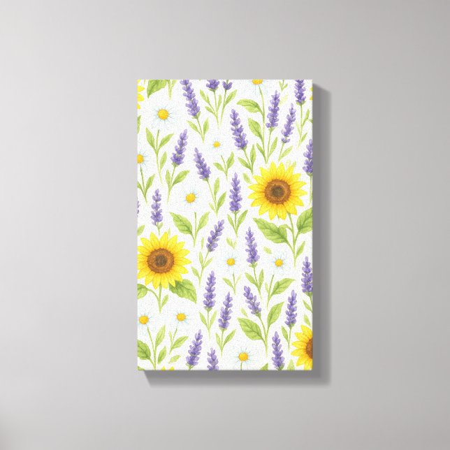 Toile Forme florale de jungle sauvage, feuilles verdoyan (Recto)