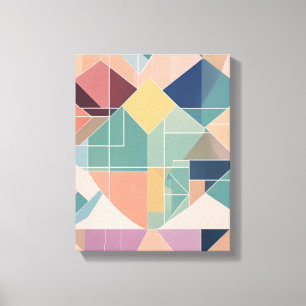 Toile Formes géométriques Art moderne coloré enveloppé C