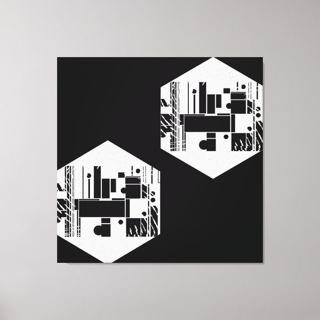 Toile Formes hexagonales abstraites (Recto)