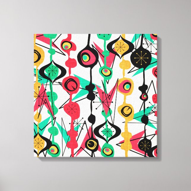 Toile Formes rétro atomiques | Art moderne du milieu du  (Recto)