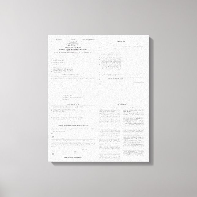 Toile Formulaire original de l'impôt sur le revenu 1040  (Recto)
