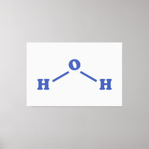 Toile Formule chimique moléculaire de l'eau