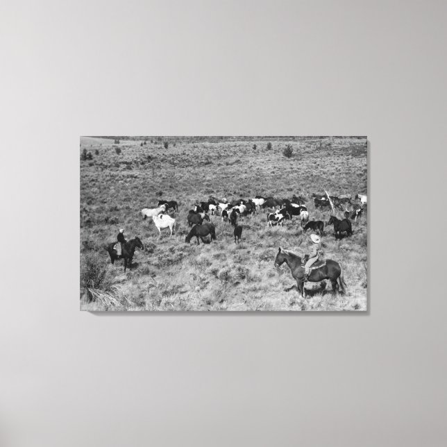 Toile Fort Rock, Oregon Cowboy dans le jardin du diable (Recto)