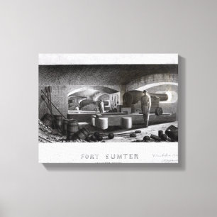 Toile Fort Sumter, Vue intérieure de la batterie à trois
