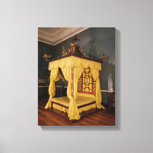 Toile Four Poster Bed, style chinois, années 1750 (Recto)