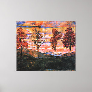 Toile Four Trees, art d'Egon Schiele,