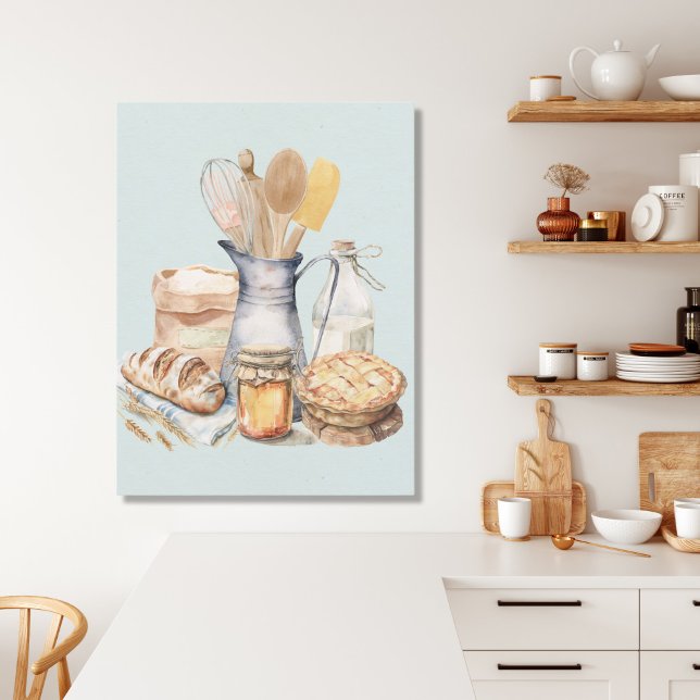 Toile Fournitures de cuisine à l'aquarelle Ustensiles de (In situ)