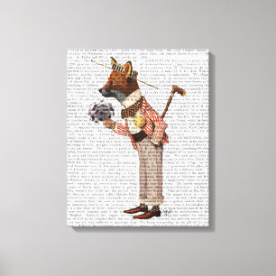 Toile Fox dans le chapeau en paille