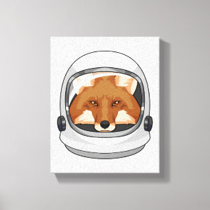 Toile Fox en astronaute avec casque