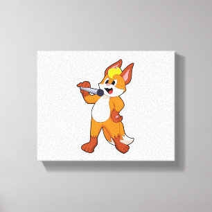 Toile Fox en chanteur avec microphone
