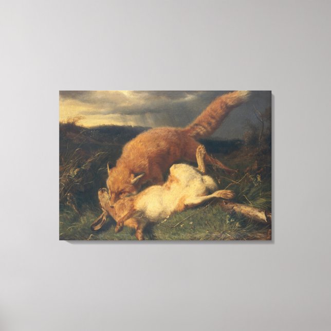 Toile Fox et lièvre, 1866 (Recto)