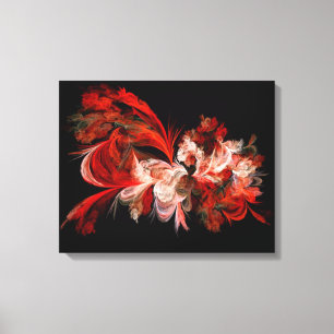 Toile Fractée Rouge Et Blanc