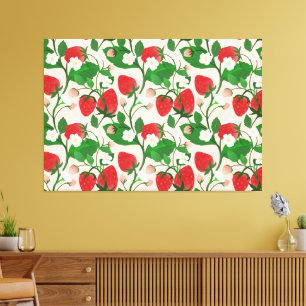 Toile Fraise d'été en rose