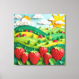 Toile Fraises fraîches exposées sur Greenfield