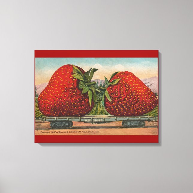 Toile Fraises Giant Fruit Antique Fruit Amusant (Recto)