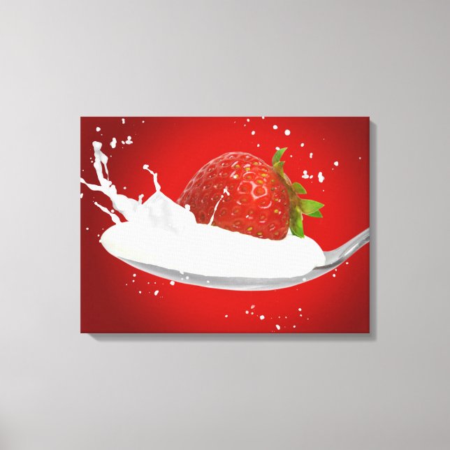 Toile Framboise avec éclaboussure de lait (Recto)