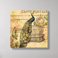 francais Art nouveau vintage paon