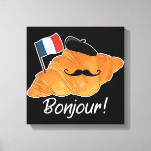 Toile Français Croissant Lover France Drapeau Francophil