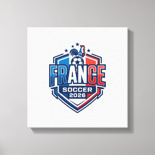 Toile France Football 2026 Football Gras Typographie Pay