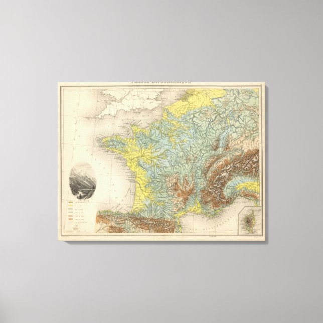 Toile France hypsométrique (Recto)