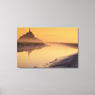 Toile FRANCE, Normandie Mont St. Michel. Lumière du mati