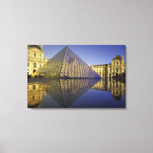 Toile FRANCE, Paris Reflet, Pyramide. Le Louvre