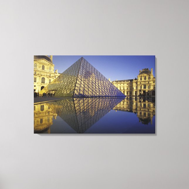 Toile FRANCE, Paris Reflet, Pyramide. Le Louvre (Recto)