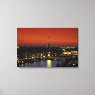 Toile France, Paris Vue du coucher de soleil sur la Tour