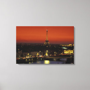 Toile France, Paris Vue du coucher de soleil sur la Tour