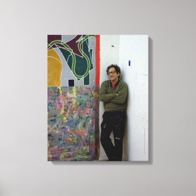 Toile Frank Stella à côté d'une de ses oeuvres (Recto)