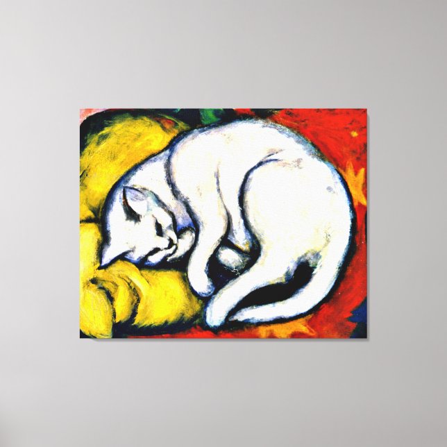 Toile Franz Marc - Blanc Chat célèbre peinture, (Recto)