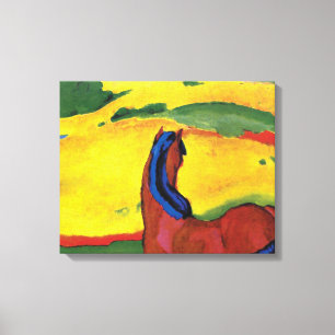 Toile Franz Marc - Cheval Dans Une Peinture Paysagère
