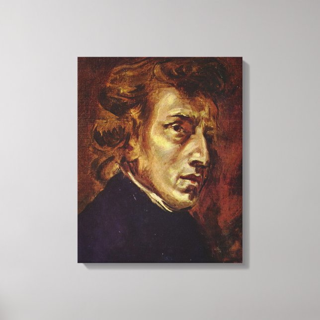 Toile Frederic Chopin Portrait par Eugene Delacroix (Recto)