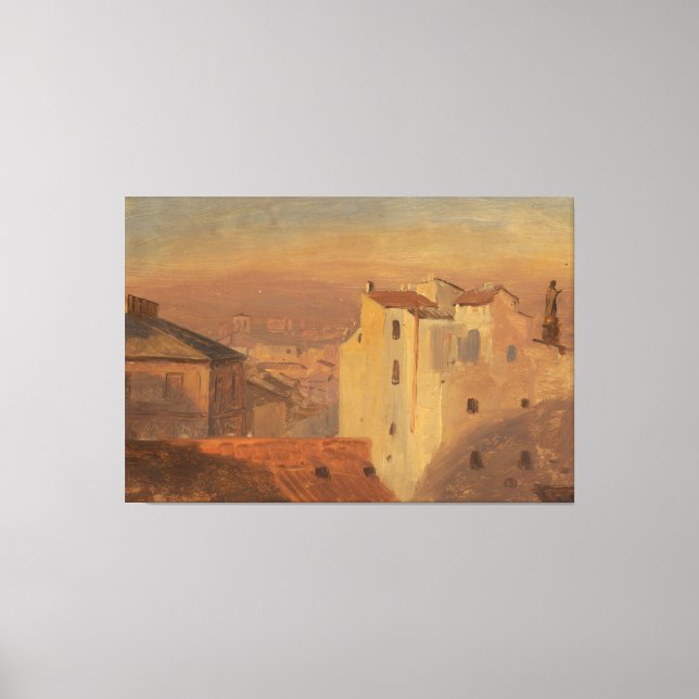 Toile Frederic Edwin Church - Toits, Rome, Italie (Recto)