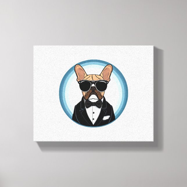 Toile French Bulldog Funny Cute Art (Recto)