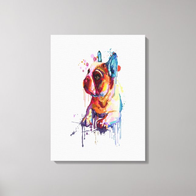 Toile French Bulldog Hand Drawing Art Poison (Recto)