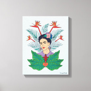 Toile Frida Kahlo Oiseaux de Paradis Floral Graphic
