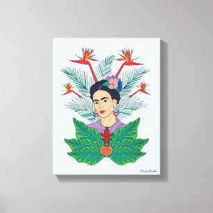 Toile Frida Kahlo   Oiseaux de Paradis Floral Graphic