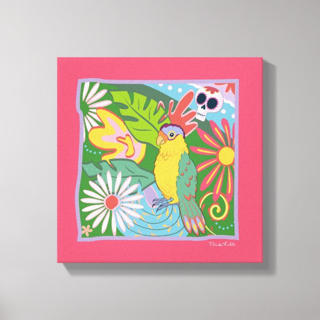 Toile Frida Kahlo Parrot Graphic (Recto)