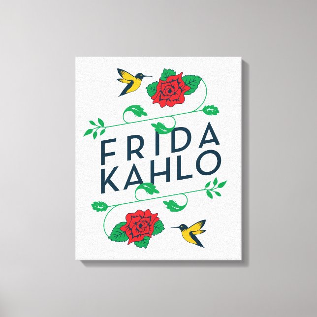 Toile Frida Kahlo | Typographie florale (Recto)