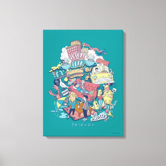 Toile FRIENDS™ | Collage de dessins animés (Recto)