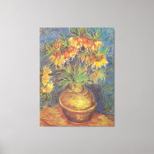 Toile Fritillements Van Gogh vintages dans un vase de cu