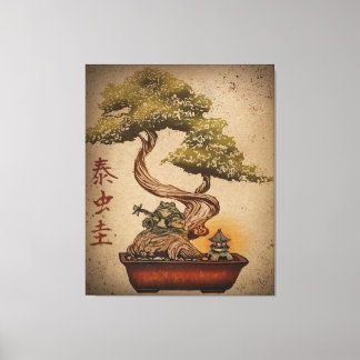 Toile Frog Bonsai Tree Art Design | Cadeau Amoureux des