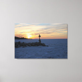 Toile Froid dans le coucher du soleil temporel