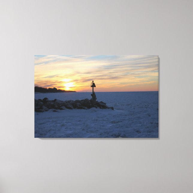 Toile Froid dans le coucher du soleil temporel (Recto)