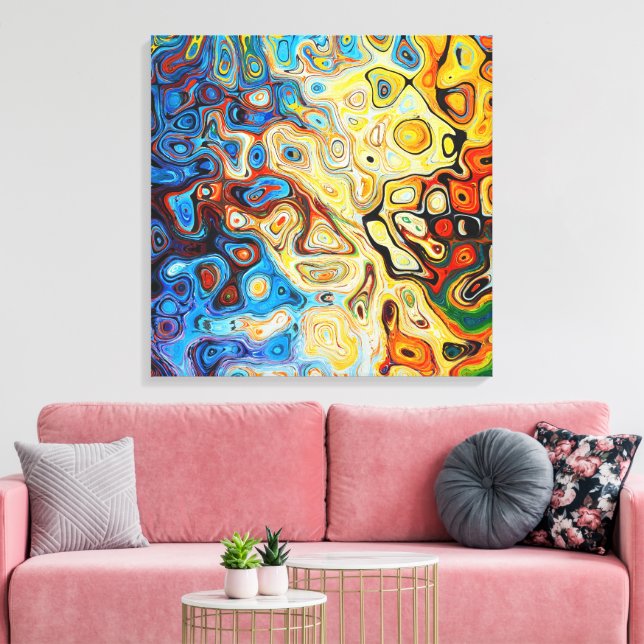 Toile Frottes Abstraites brillantes et colorées (Insitu(Salon))