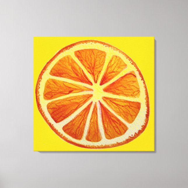 Toile Fruit art agrumes orange aquarelle art pop art (Recto)